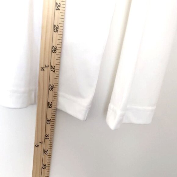 NEW Men's Levelwear Athletic White w/Black Stripes Long Sleeve Zip Golf Shirt M - Picture 4 of 7